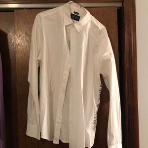 White Armani jeans button down size XL Regular